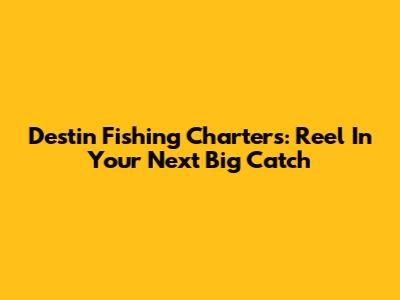 Destin Fishing Charters: Reel In Your Next Big Catch