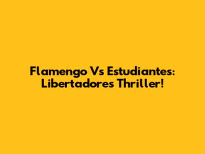 Flamengo Vs Estudiantes: Libertadores Thriller!
